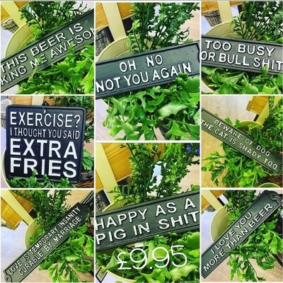 Cast iron sign oh no not you again 