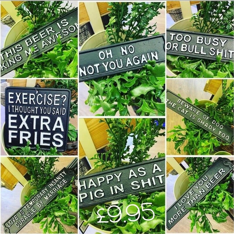 Cast iron sign oh no not you again 