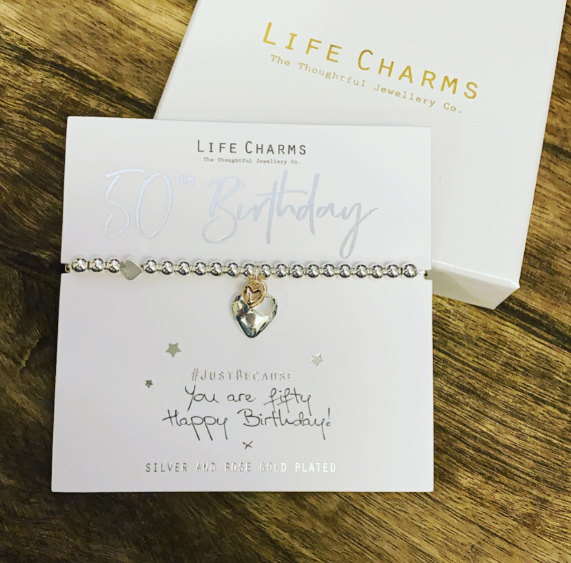 50th Birthday Bracelet By Life Charms