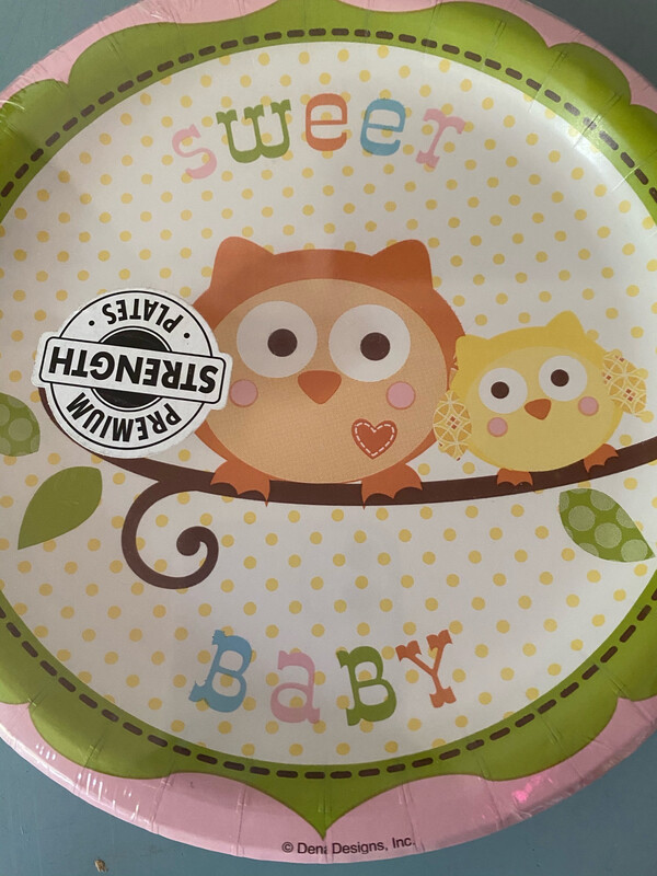 Pink Owl Baby Shows Side Plates Sale