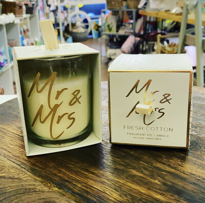 Mr &amp; Mrs Gold Candle Pots