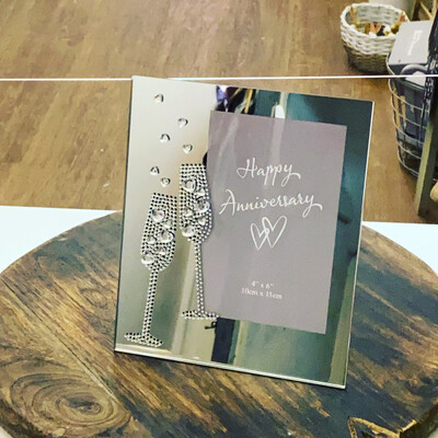 Anniversary Glass Mirror Frame
