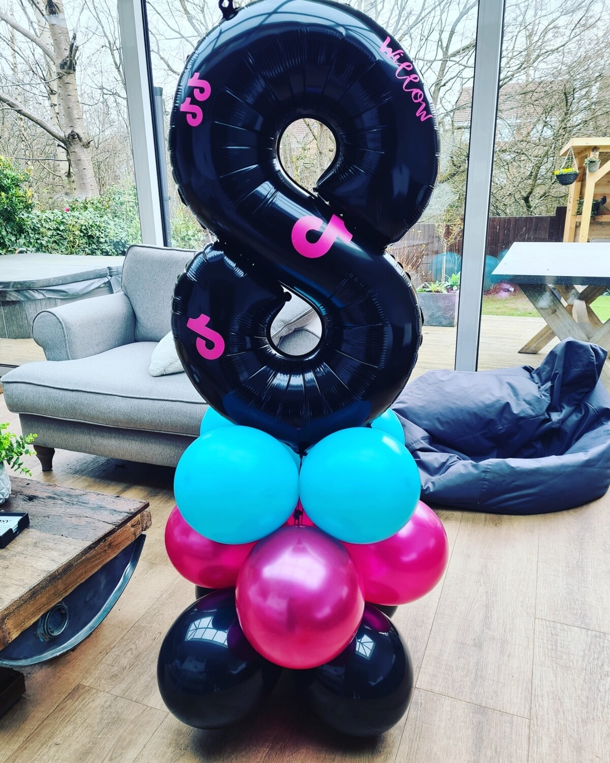 Tiktok themed number balloon 