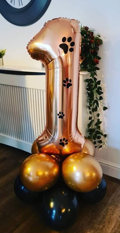 Dog cat paw birthday balloon
