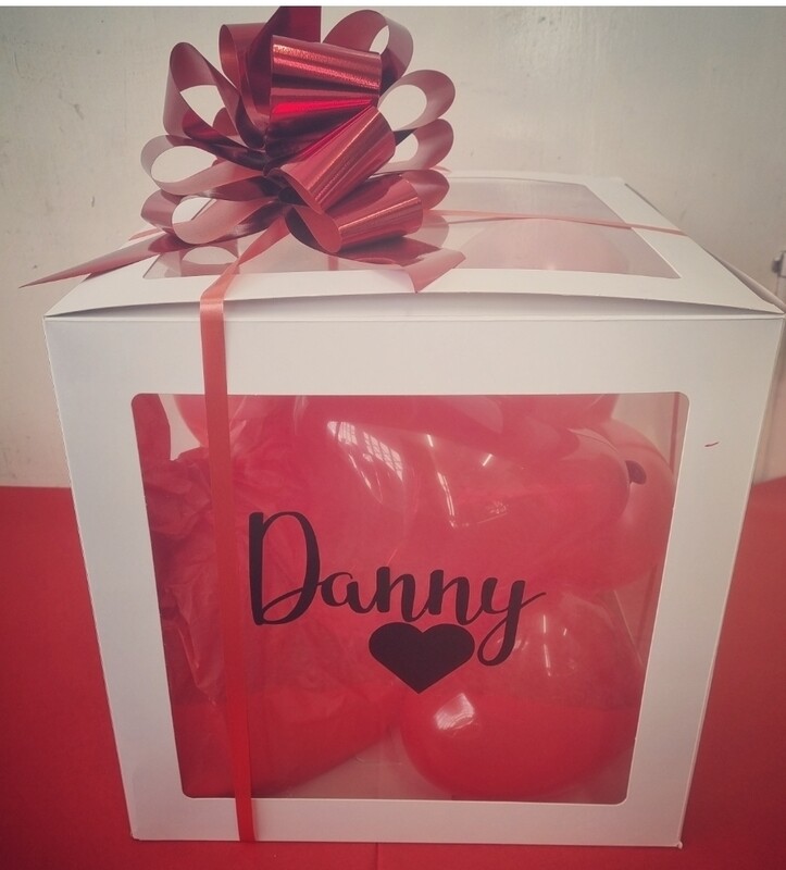 Valentines balloons box &amp; sweets