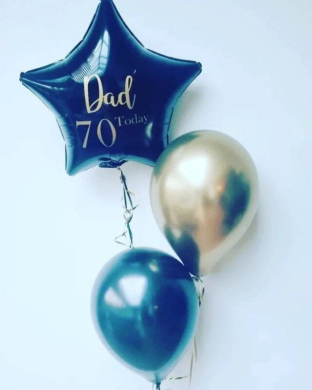 Foil star/heart personalised &amp; 2 Latex balloon bunch