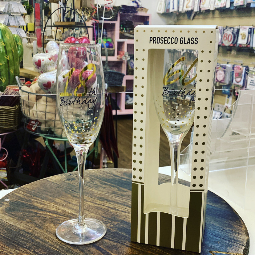 Age Related Prosecco Flute Glasses - 18th - 90th