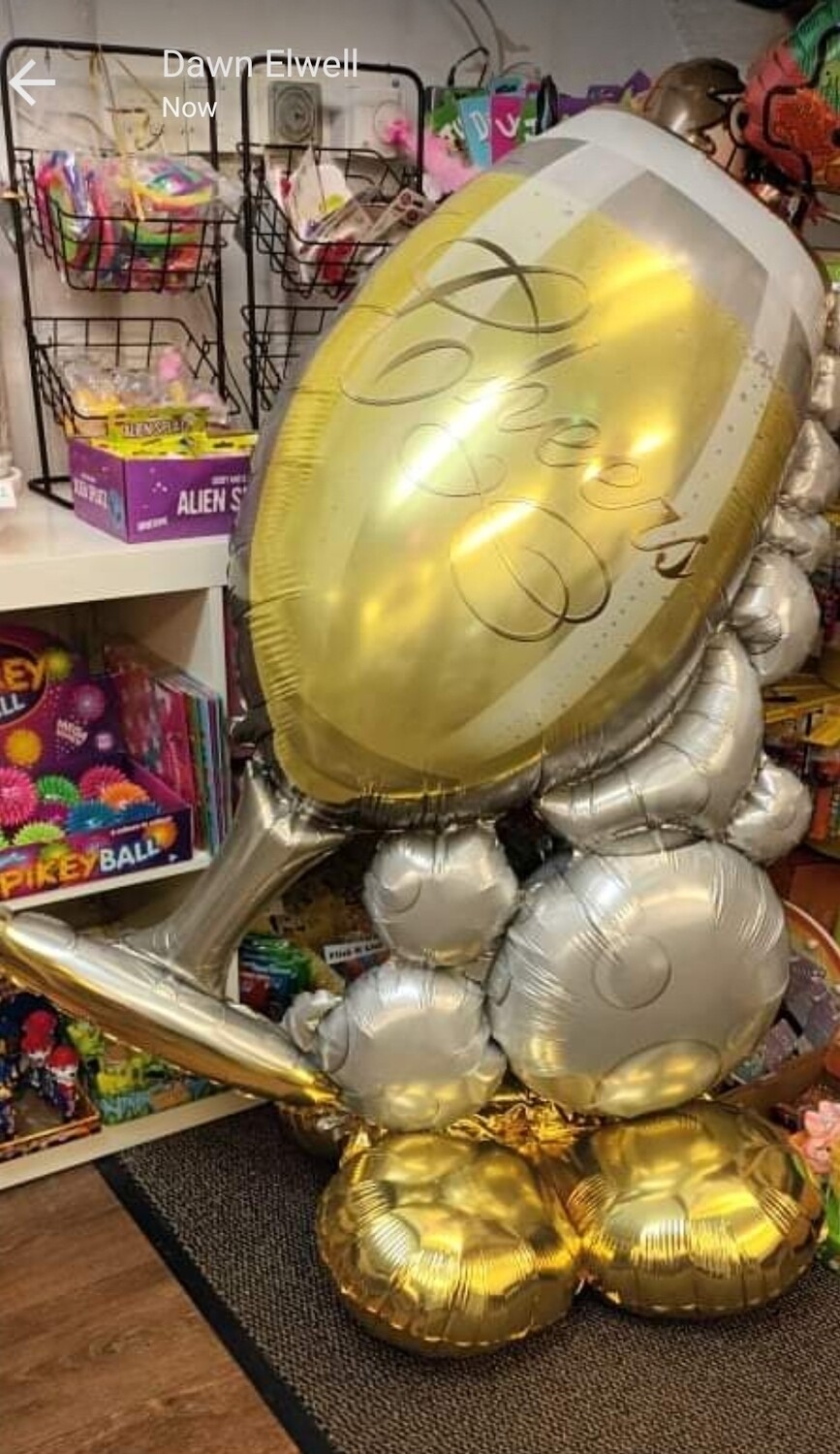 Champagne bottle balloon display 55cm