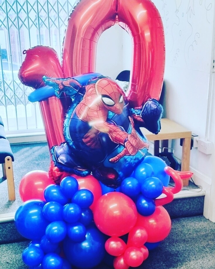 Spiderman number balloon display