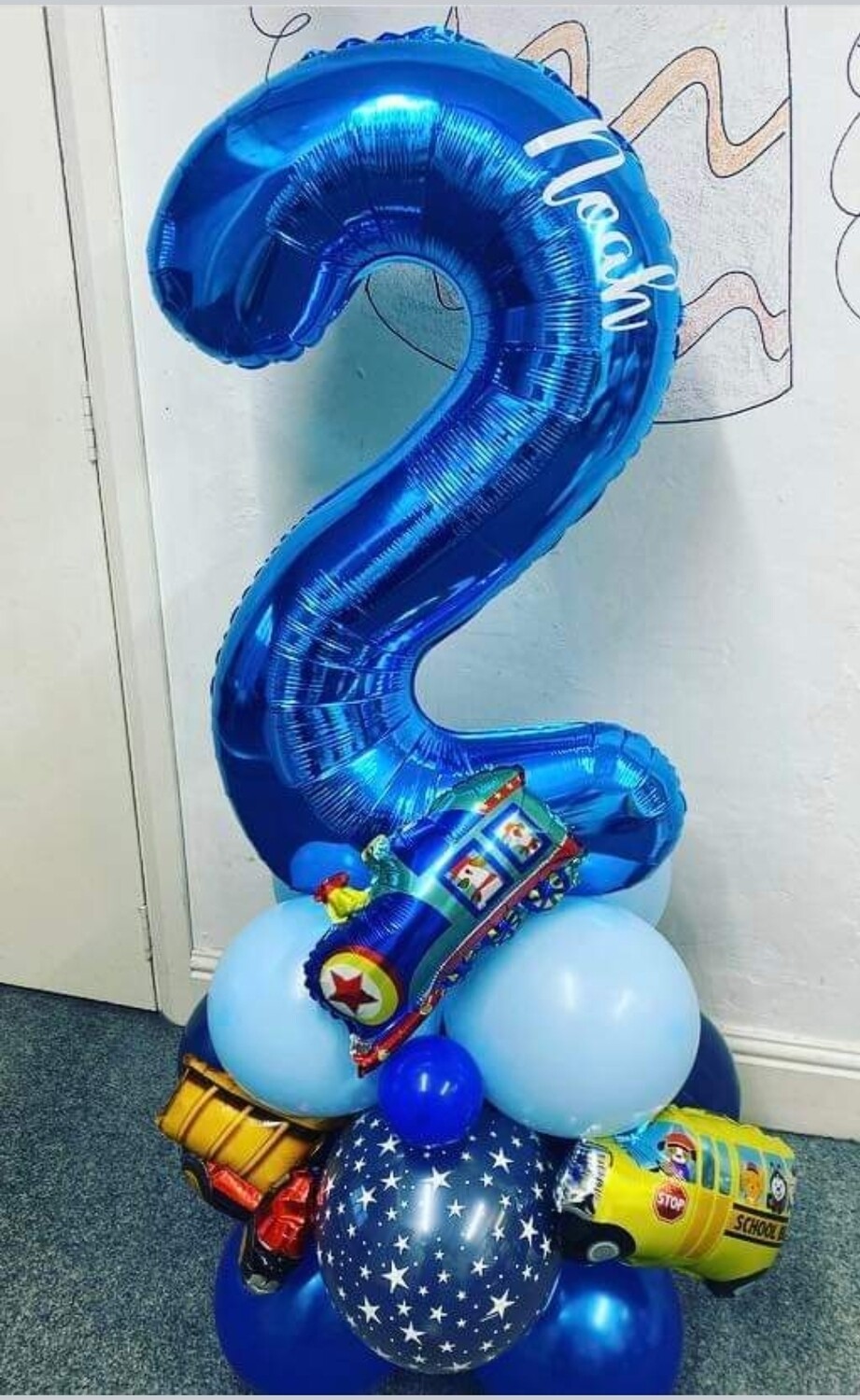 Vehicle's number balloons