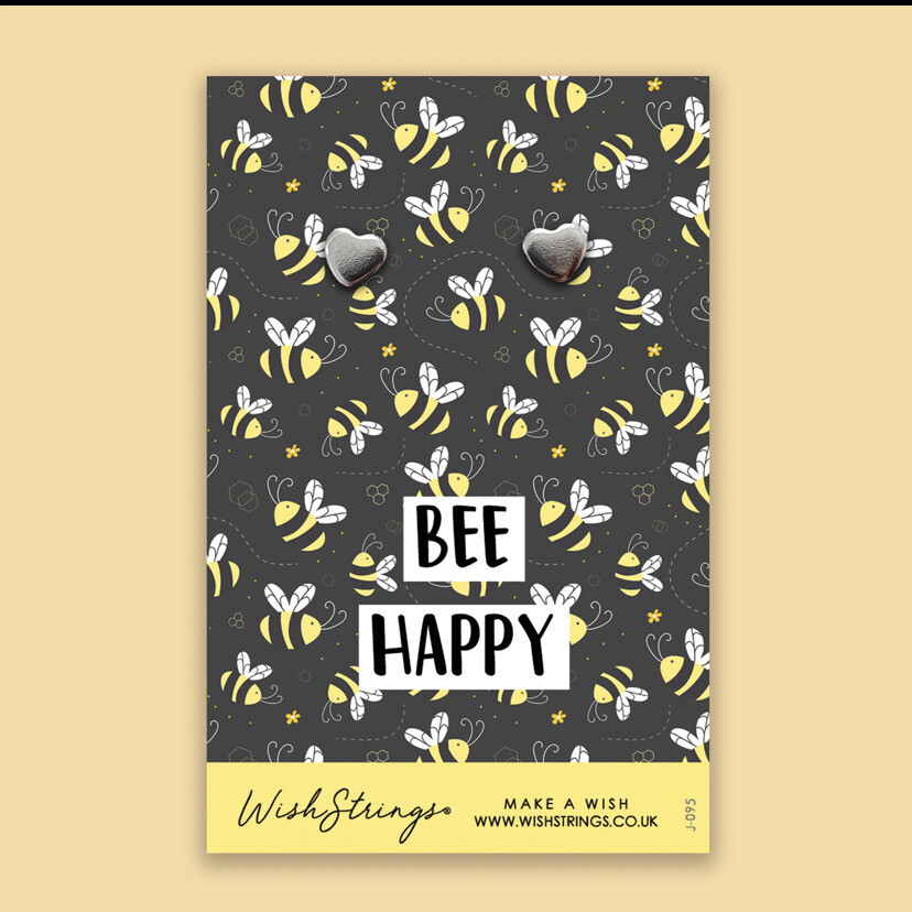 Wish Strings Bee Happy Heart Earring