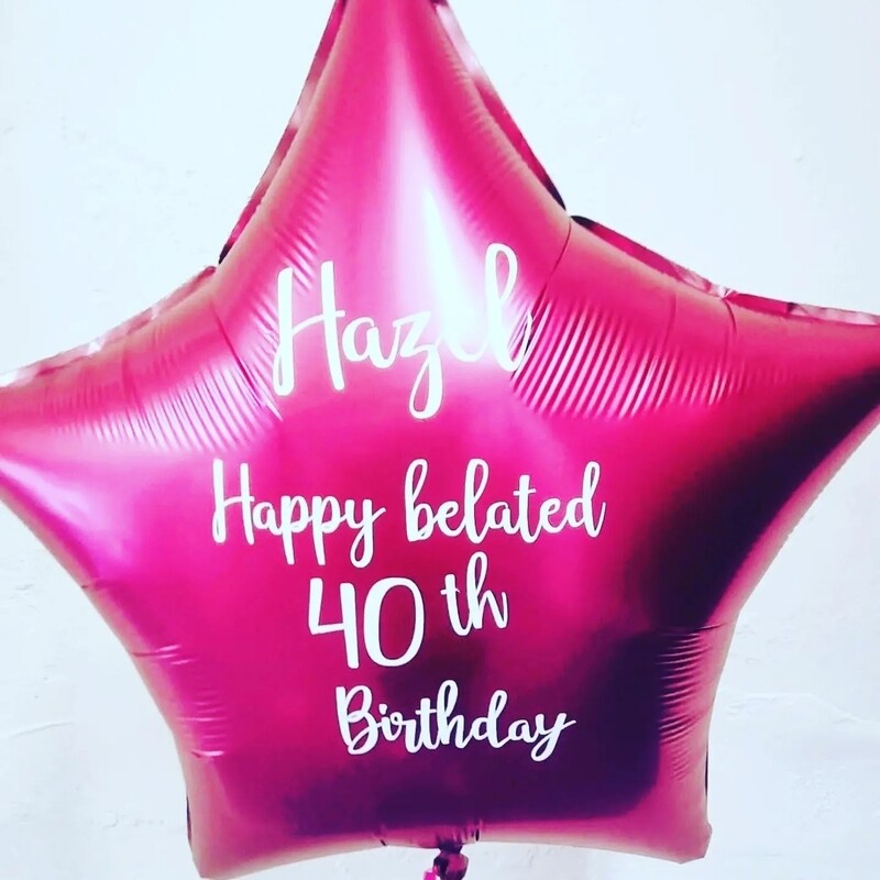 Foil star/heart balloon personalised 