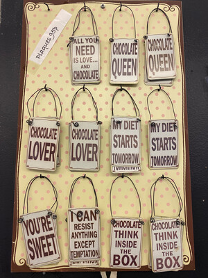 Metal Hanging Plaque - I Can Resist Anything Except Temptation 