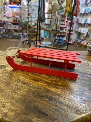 Wooden Red Elf Sledge - Sleigh