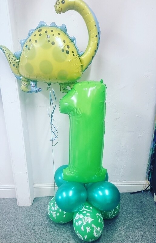 Number balloon &amp; floating Dinosaurs 