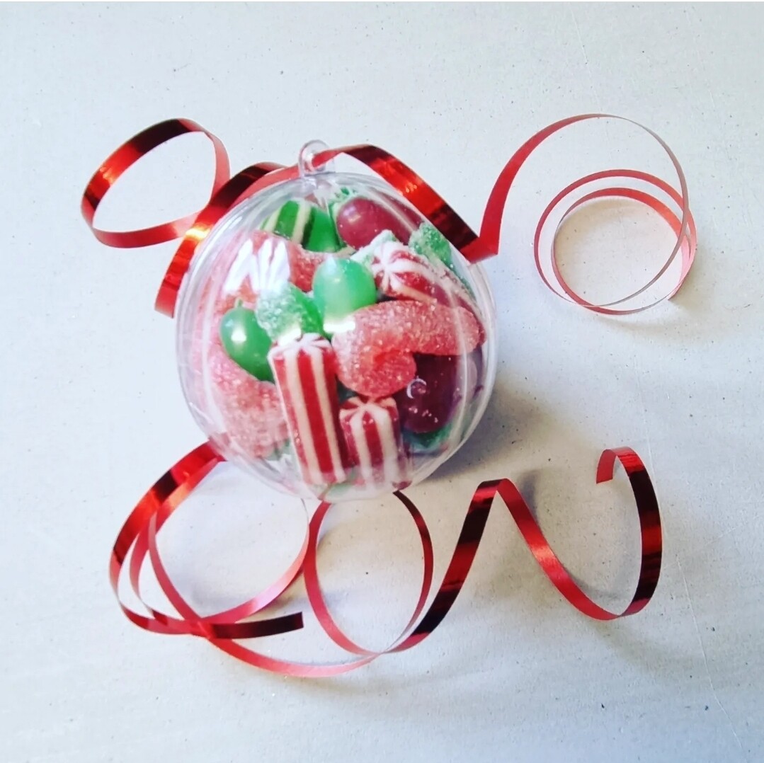 Christmas tree sweet filled bauble