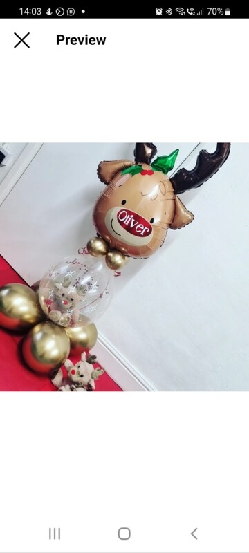 Reindeer personalised balloon (gift can be added)