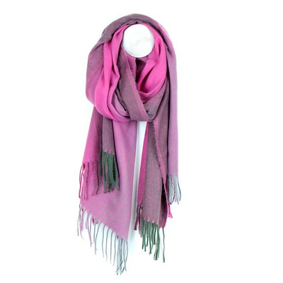 Vibrant Pink / Green ombre scarf