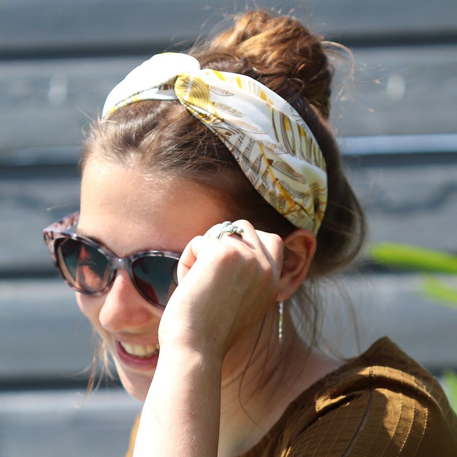 Cream Mix Tropical Print Headband