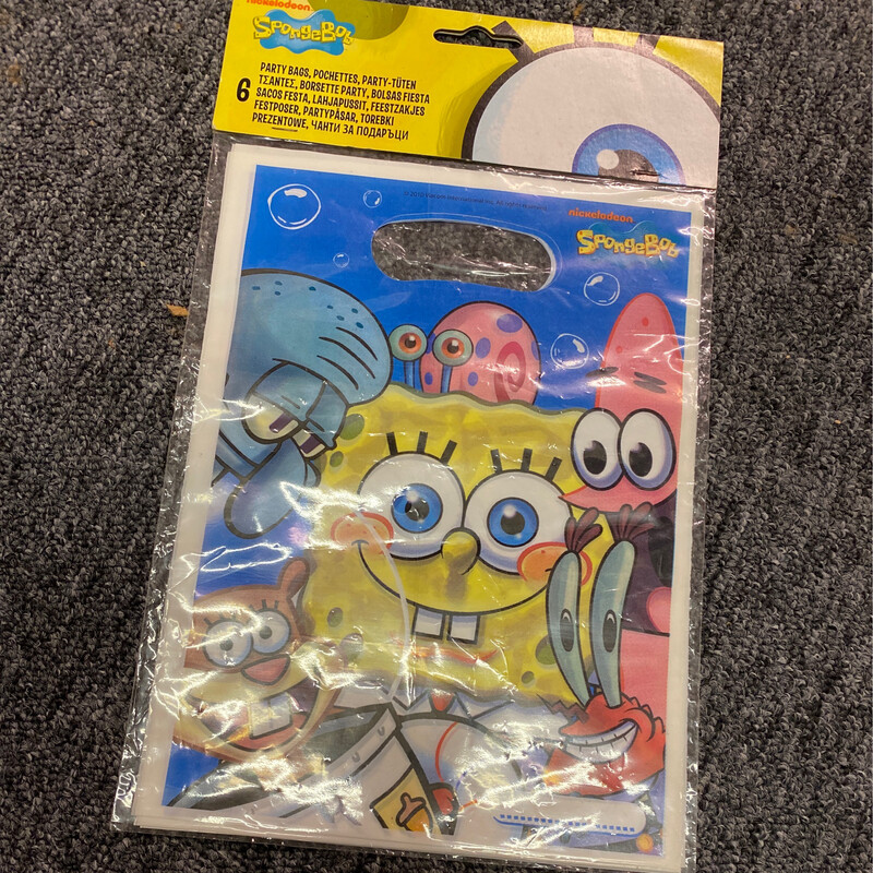 6 X Sponge Bob Loot Bags