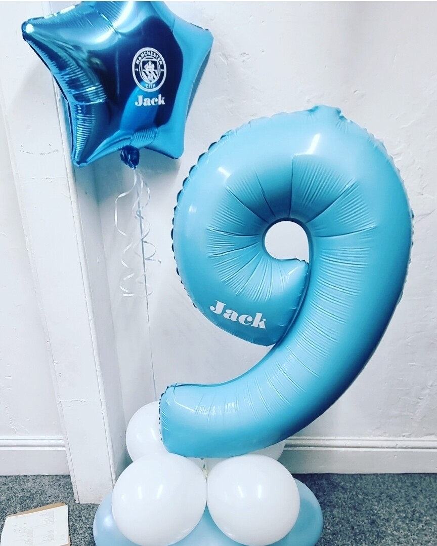 Football star &amp; number coloum personalised 