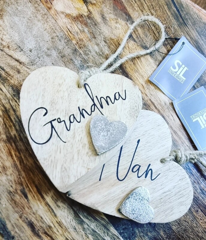 Personalised wooden heart plaque