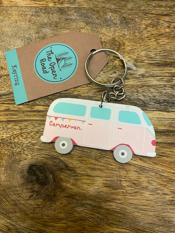 Campervan Pink Keyring