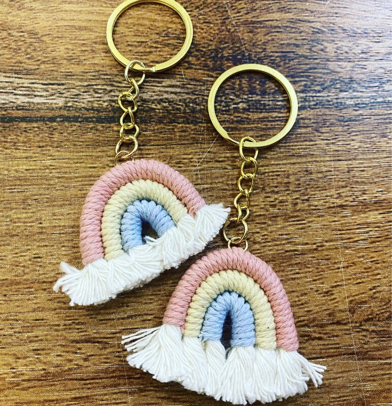 Rainbow Keyring - Pink/Yellow/Blue