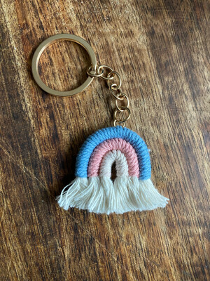 Rainbow Keyring - Blue/Pink/Pale Pink