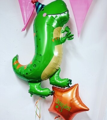 Personalised star &amp; dinosaur balloon 