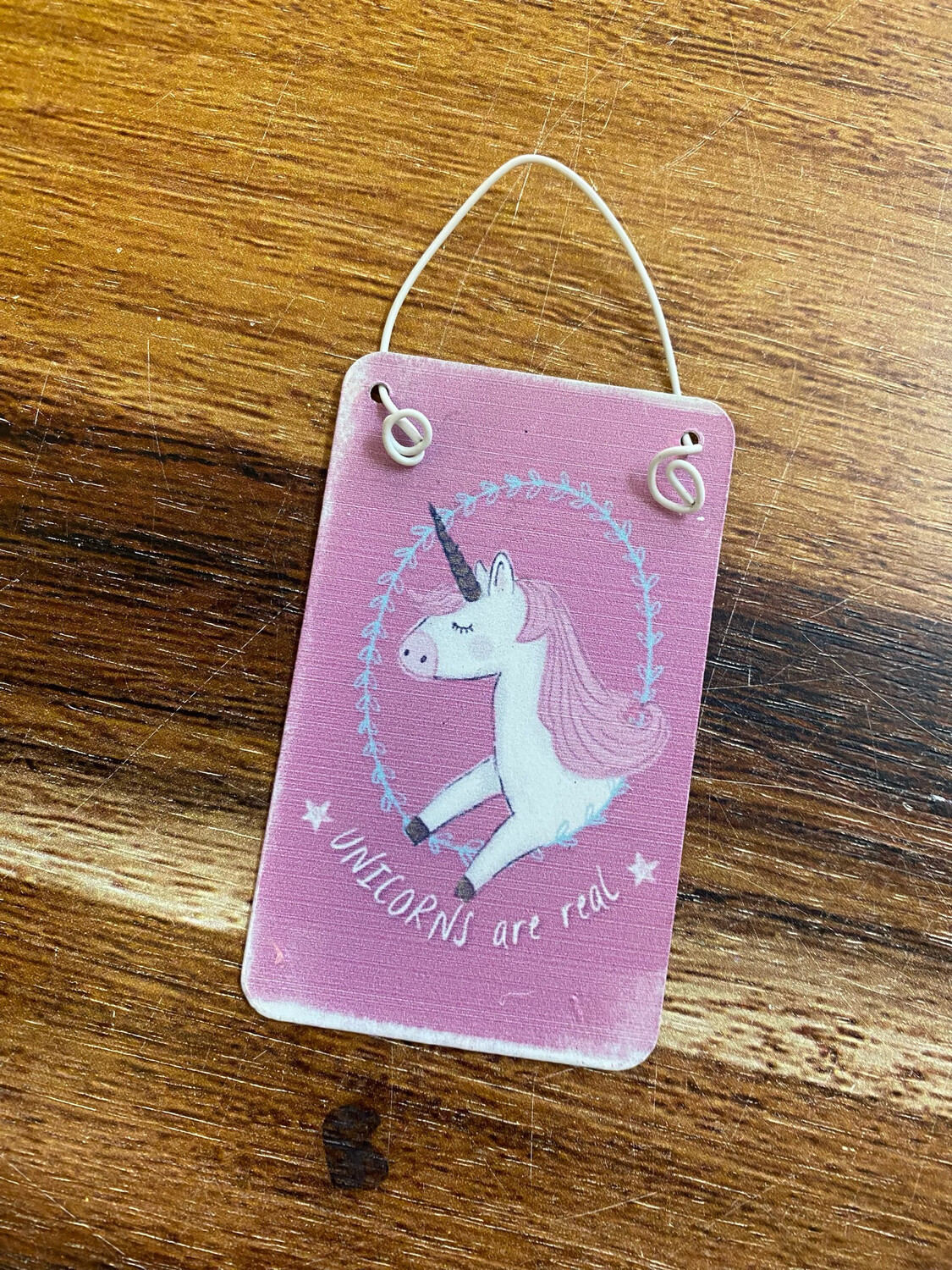 Unicorns Are Real Pink Metal Plaque