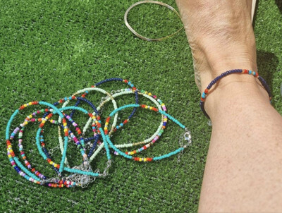 Multicoloured Bead Anklet
