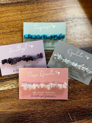 ROSE QUARTZ - Gemstone Chip Bracelet