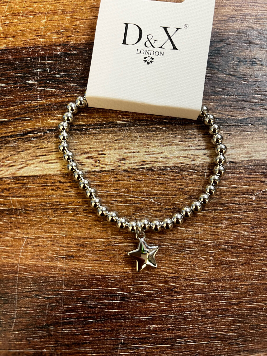 Silver Star Elasticated Bracelet By D&amp;X London