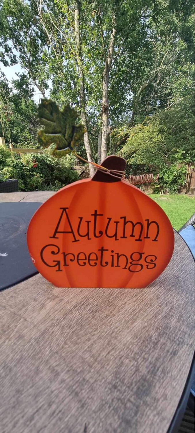 Wooden Autumn Plaques  “Autumn Greetings”