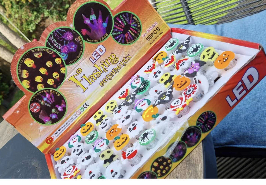 Kids Halloween Flashing Rings - Design May Vary