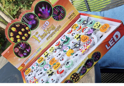 Kids Halloween Flashing Rings - Design May Vary