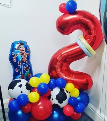 Toy story number balloon display