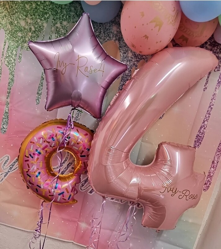 Donut balloon, number &amp; personalised star