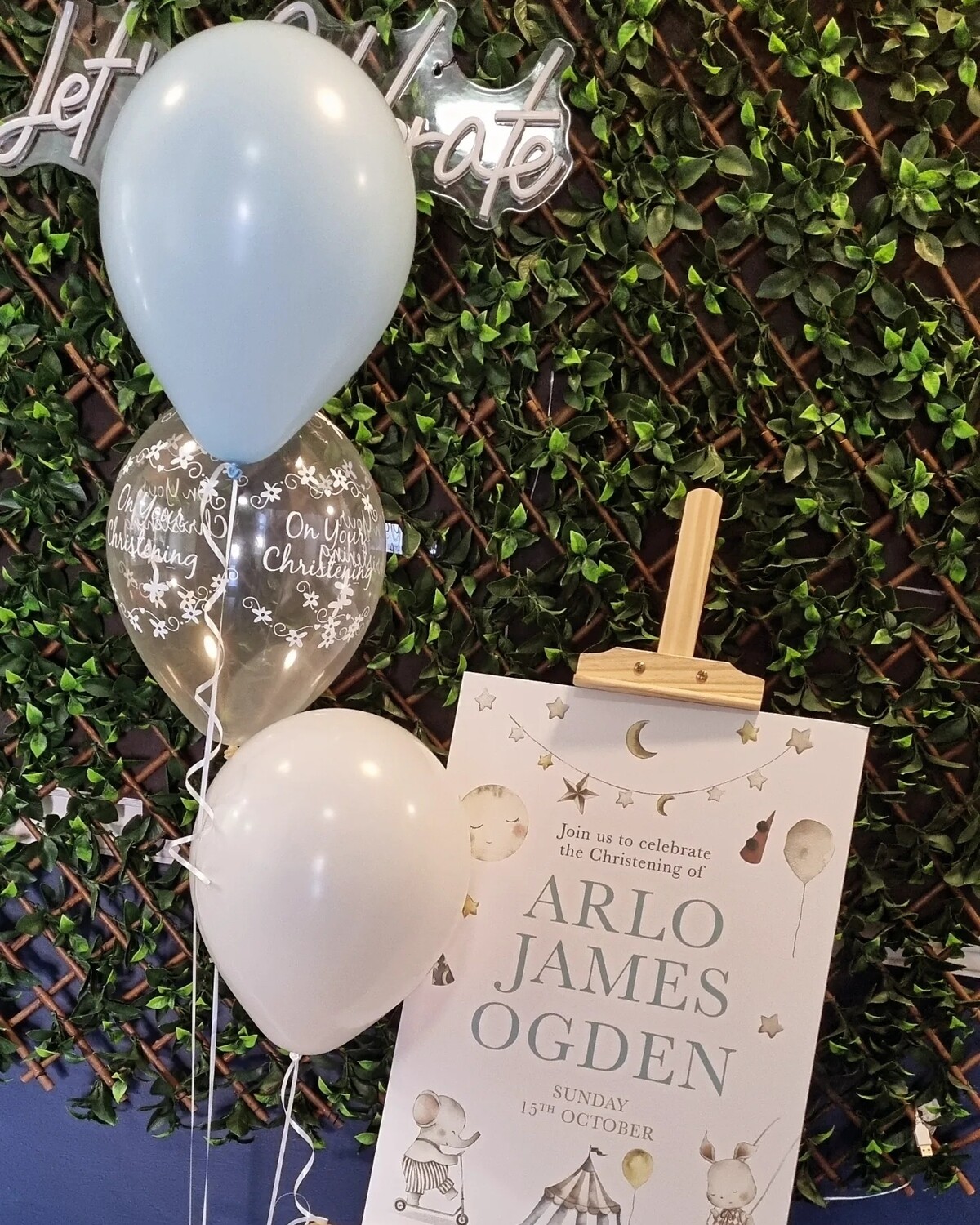 Balloon christening/baby shower package bronze 