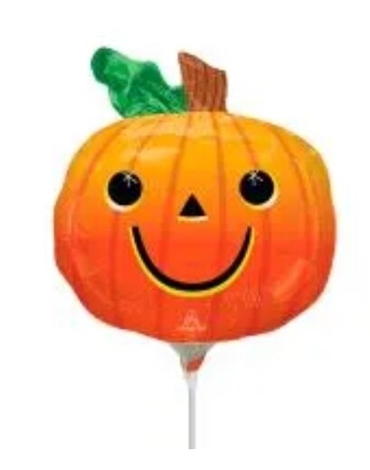 Pumpkin mini balloon on stick