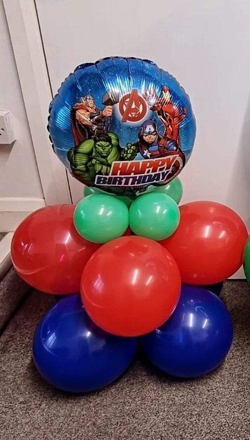 Mini avengers balloon tower