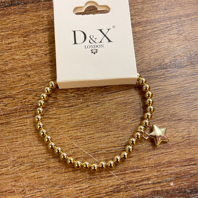 Gold Star Elasticated Bracelet By D&amp;X London