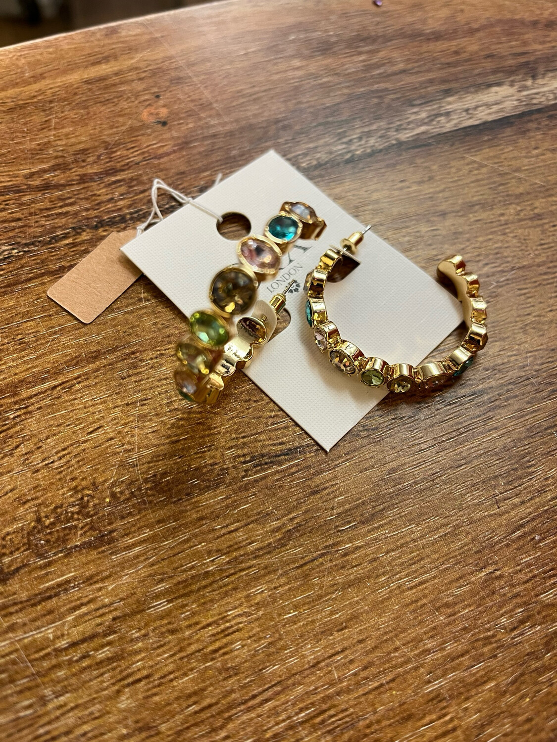 Multi-Coloured Crystal Hoops In Gold-Tone By D&amp;X London