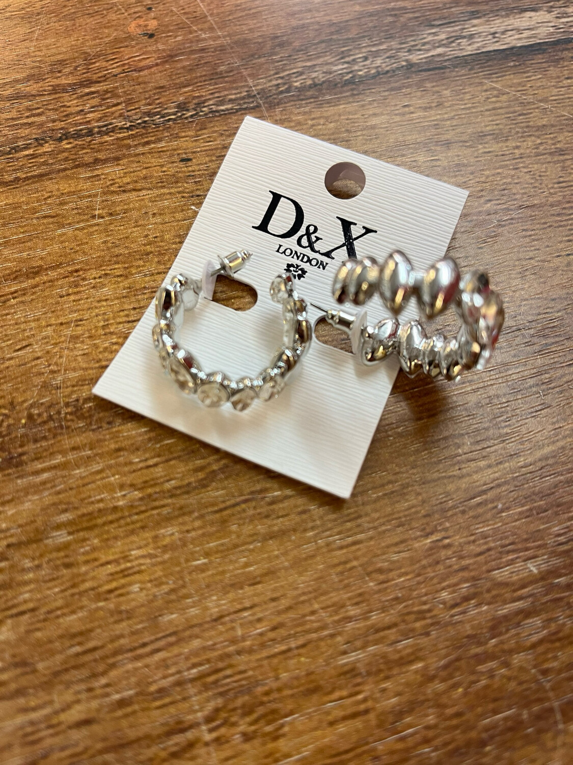 Elizabeth Crystal Post Earrings Silver Or Gold by D&amp;X London