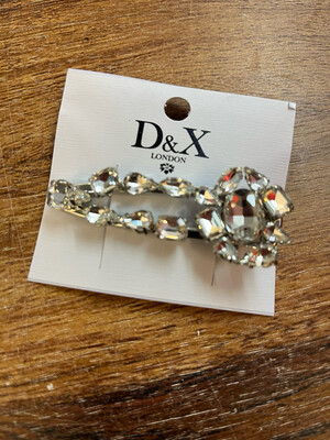 Elizabeth Silver Clear Crystal Classic Occasion Clip Hair Accessories - Silver &amp; Clear By D&amp;X London