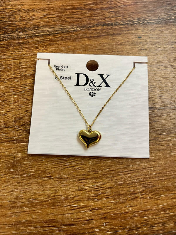 Heart Pendant Necklace In Gold-Tone By D&amp;L London