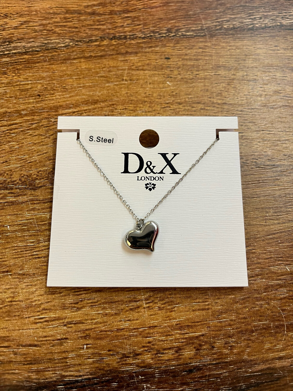 Heart Pendant Necklace In Silver-Tone By D&amp;X London