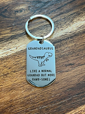Grandadsaurus Metal Keyring 🦖