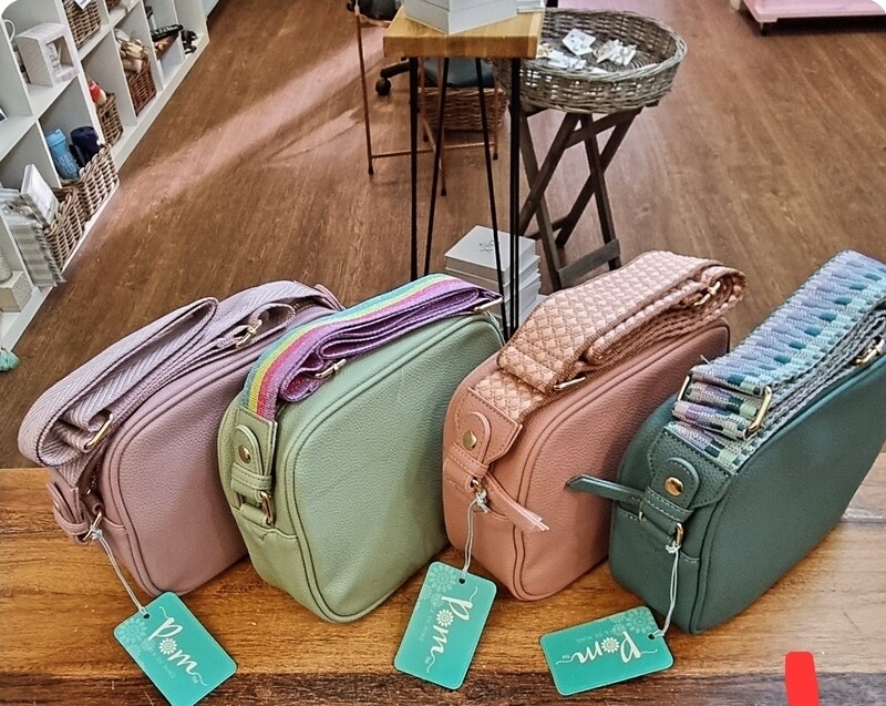 Pale green camera Bag With Adjustable / Changeable Strap